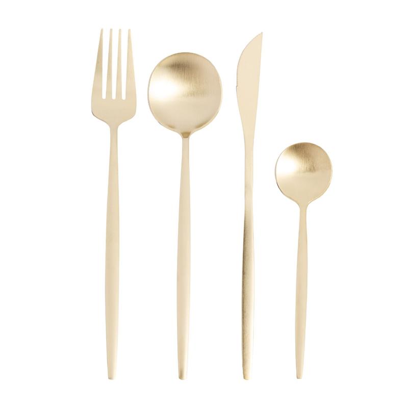 Faqueiro 16 Peças Lyor Ópera de Aço Inox Champanhe